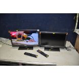 A SANYO LCE22 22in TV with remote, and a Sanyo LCE19 19in TV with remote (2) (both PAT pass and