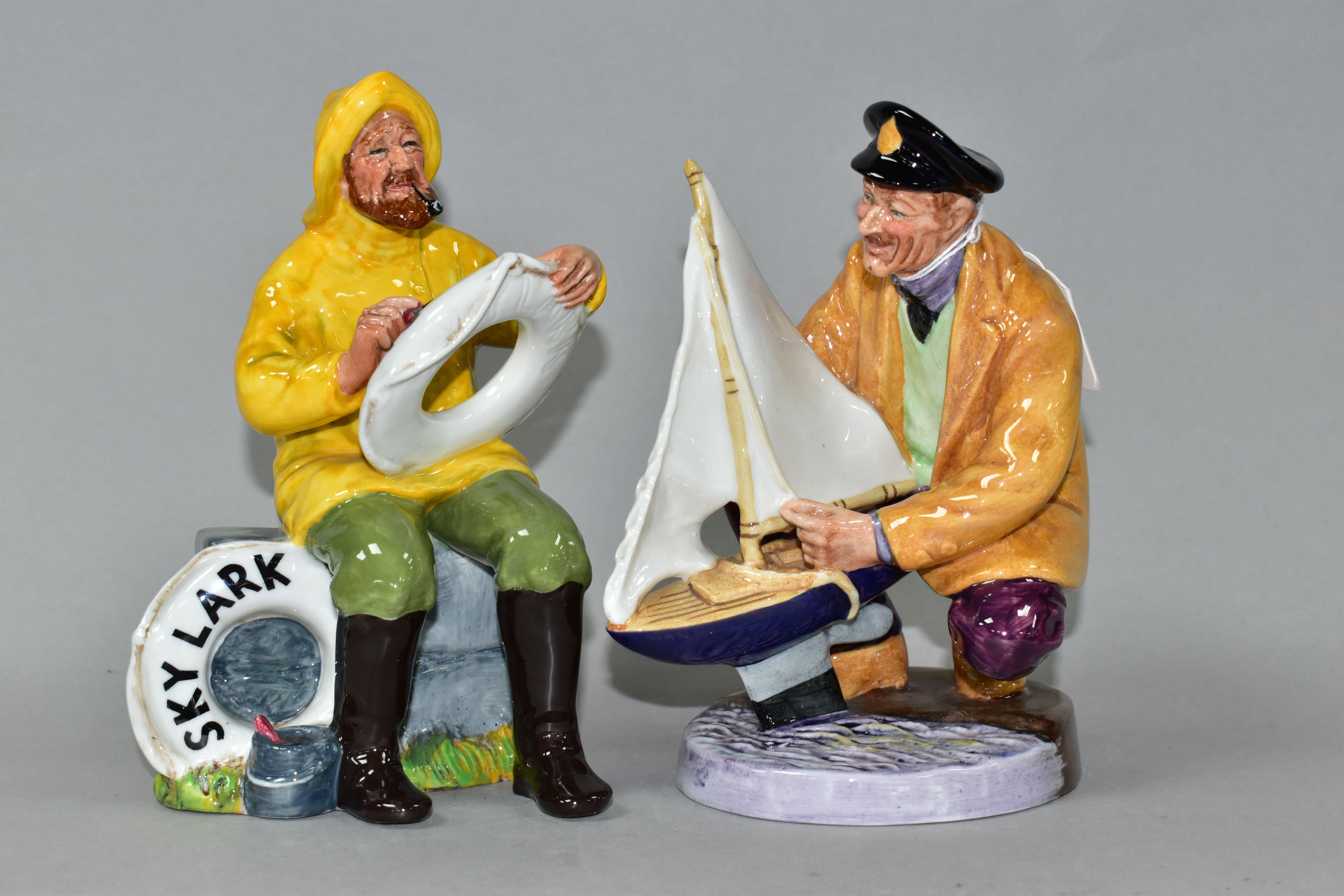 TWO ROYAL DOULTON FIGURINES, comprising Sailor's Holiday HN2442 and The Boatman HN2417, height of