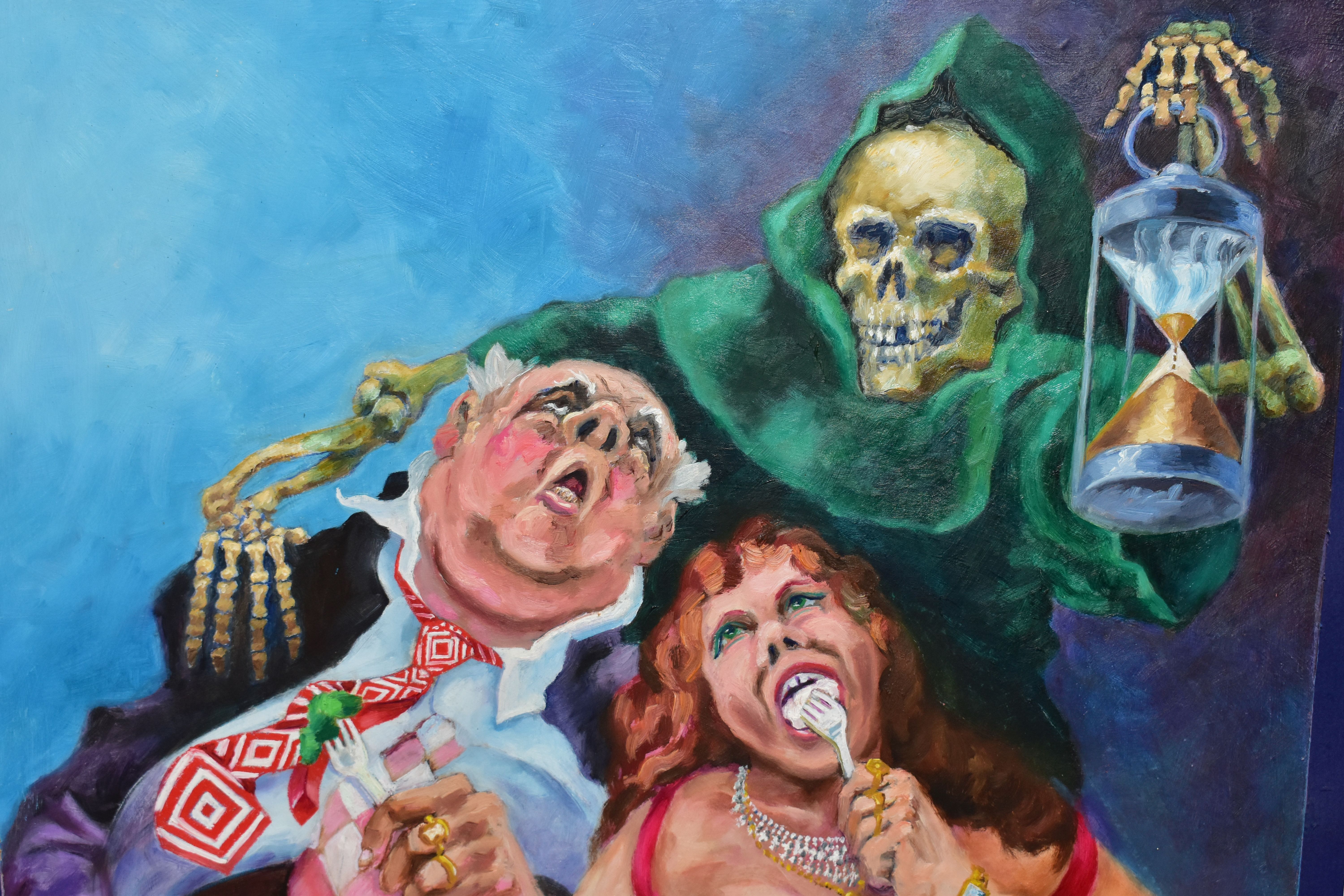 BRIAN ROBERTS (CONTEMPORARY) 'SEVEN DEADLY SINS - GLUTTONY', an illustrative study depicting two - Image 3 of 4