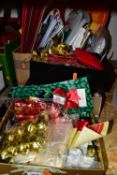 FOUR BOXES OF GIFT WRAPPING MATERIALS, to include assorted gift bags, tissue paper, scissors,