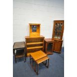 A SELECTION OF OCCASIONAL FURNITURE, to include a G plan Quadrille teak nest of two tables (