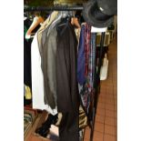 A COLLECTION OF GENTLEMEN'S CLOTHING, to include a quantity of 1980/1990's neck ties, a Baumler grey