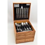 A 'AMEFA' CANTEEN, a complete seventy eight piece stainless steel canteen set, containing eight