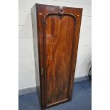 A VICTORIAN FLAME MAHOGANY WARDROBE, comprising of only a single door section, width 69cm x depth