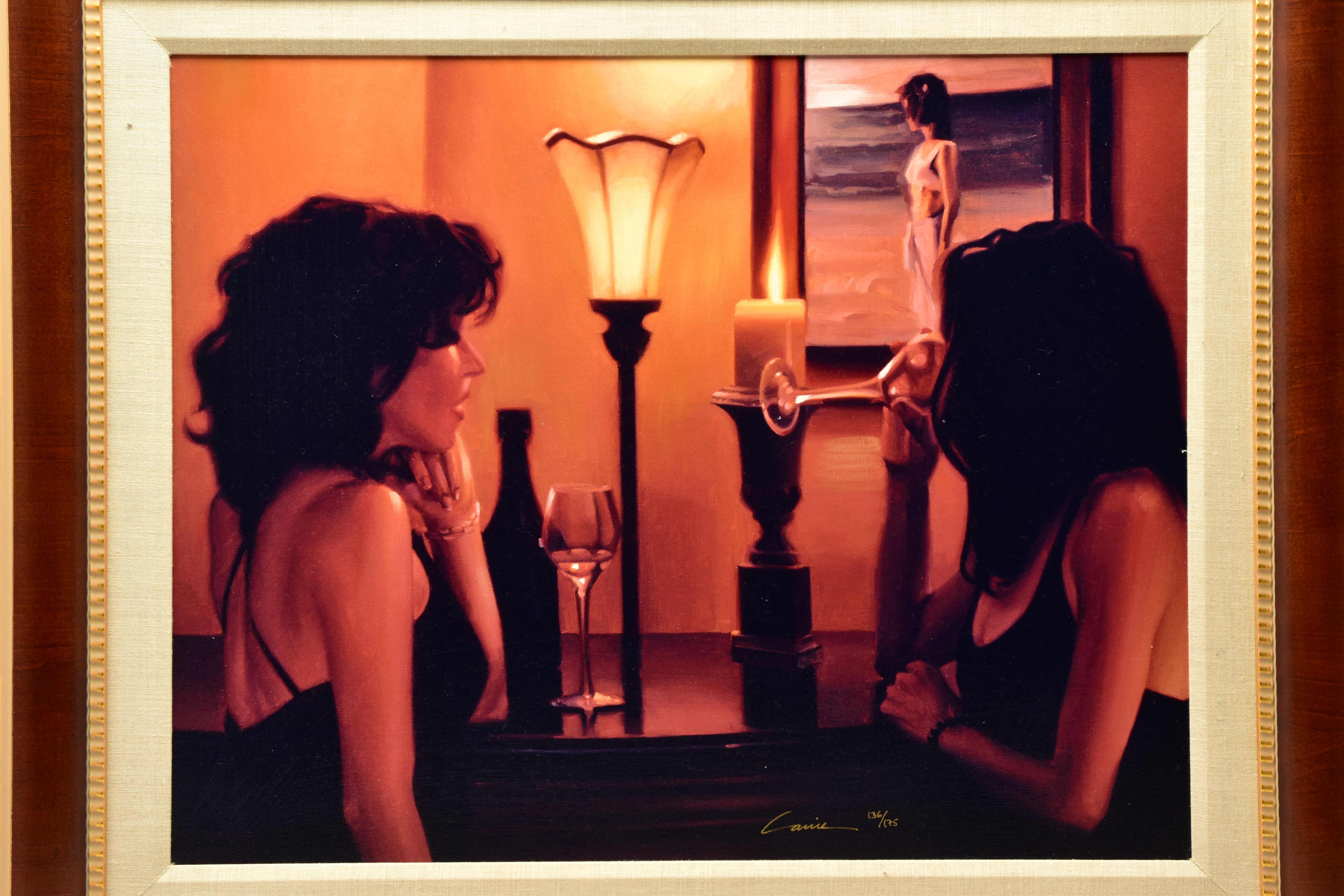 CARRIE GRABER (AMERICAN 1975) 'CALIFORNIA NIGHTS' depicting two female figures drinking wine, a - Image 2 of 8