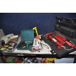 A SELECTION OF AUTOMOTIVE TOOLS, including a cased Sealey RE97/10.v3 10 tonne Hydraulic Body