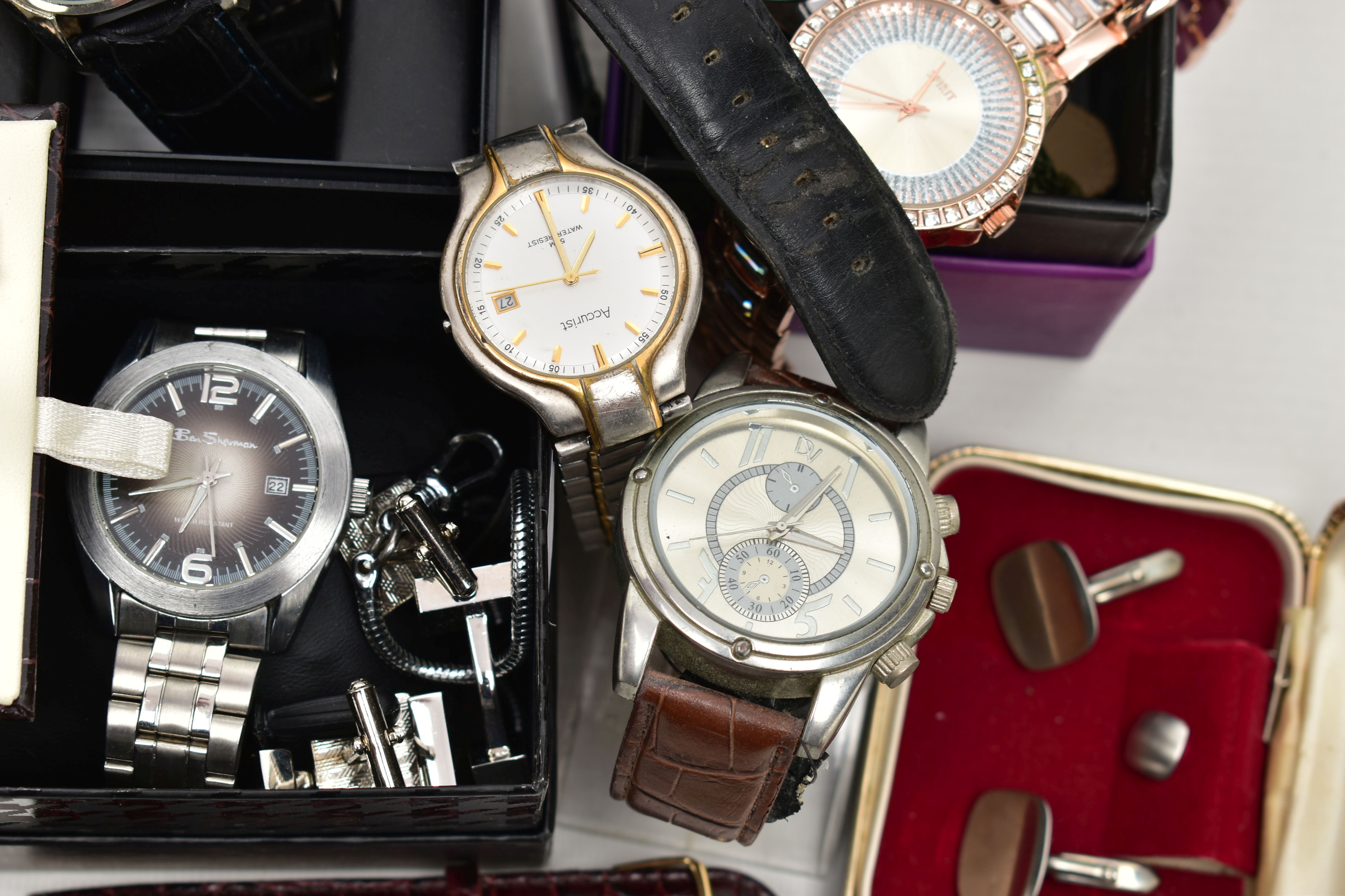 A BOX OF ASSORTED WRISTWATCHES, thirteen wrist watches, names to include 'Ben Sherman, Caribbean - Image 4 of 5