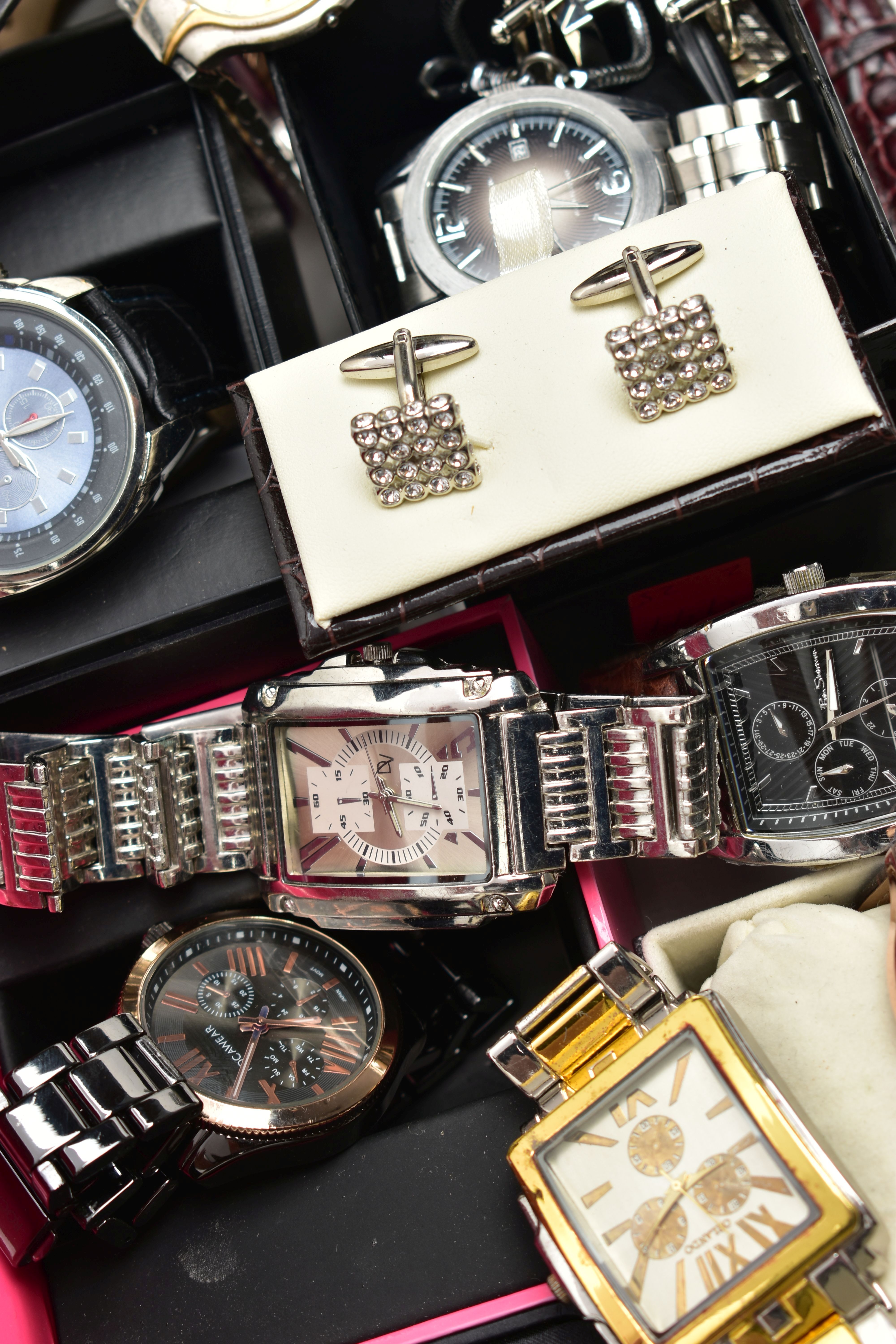 A BOX OF ASSORTED WRISTWATCHES, thirteen wrist watches, names to include 'Ben Sherman, Caribbean - Image 3 of 5