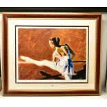 ALDO LUONGO (ARGENTINA 1940) 'AT THE BARRE', a signed limited edition print depicting a ballerina