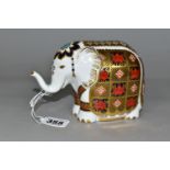 A ROYAL CROWN DERBY INDIAN ELEPHANT-RUPA PAPERWEIGHT, date cypher 1992, height 5.5cm, red