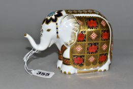 A ROYAL CROWN DERBY INDIAN ELEPHANT-RUPA PAPERWEIGHT, date cypher 1992, height 5.5cm, red