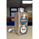 A TROIKA POTTERY RECTANGULAR BRICK SHAPED LAMP BASE, height 38cm to top of electric fitting,