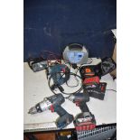 A BOSCH GSB18VE-2-LI 18V DRILL, a Bosch 18v Impact driver, two batteries and charger, a Ring Battery