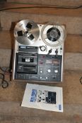 AN AKAI GX-1900D REEL TO REEL AND CASSETTE RECORDER with manual ( PAT fail due to uninsulated plug
