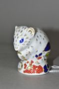 A ROYAL CROWN DERBY 'DERBY DORMOUSE' PAPERWEIGHT, height 6.5cm, exclusive to members of the Royal