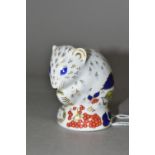 A ROYAL CROWN DERBY 'DERBY DORMOUSE' PAPERWEIGHT, height 6.5cm, exclusive to members of the Royal