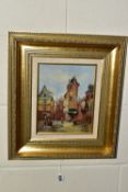 TWO 20th CENTURY NOSTALGIC VILLAGE SCENES PAINTED IN THE DUTCH STYLE, oils on board, one signed S.