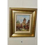 TWO 20th CENTURY NOSTALGIC VILLAGE SCENES PAINTED IN THE DUTCH STYLE, oils on board, one signed S.