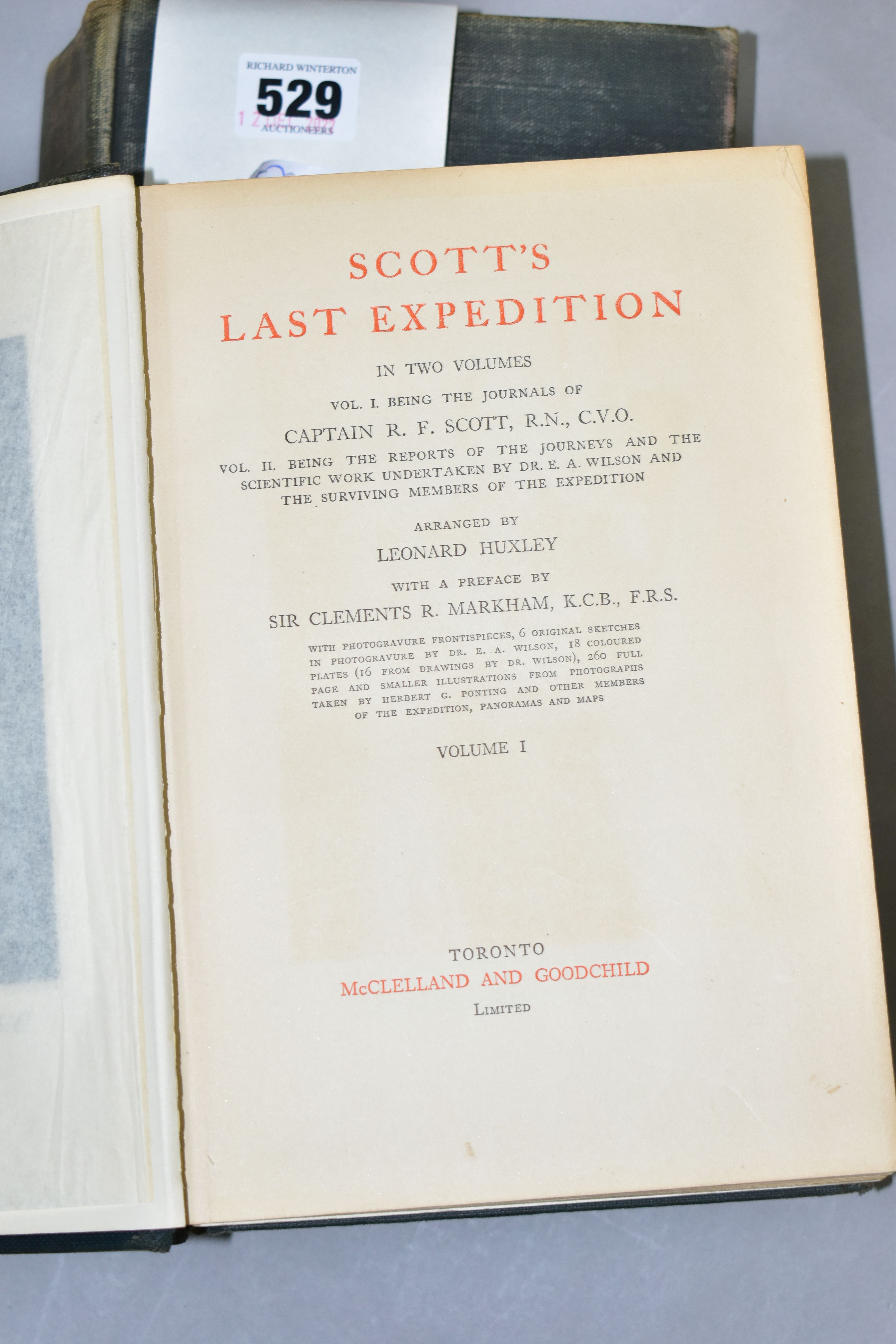 SCOTT'S LAST EXPEDITION, Vols.1 & 2, American 1st Edition published by McClellend and Goodchild, - Image 3 of 12