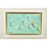 CRAIG ALAN (AMERICA 1971) 'TOUCH', eight figures playing football, signed bottom left, mixed media