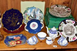 A COLLECTION OF CERAMICS, to include an eleven piece Coalport Dalemere Blue tea set comprising a
