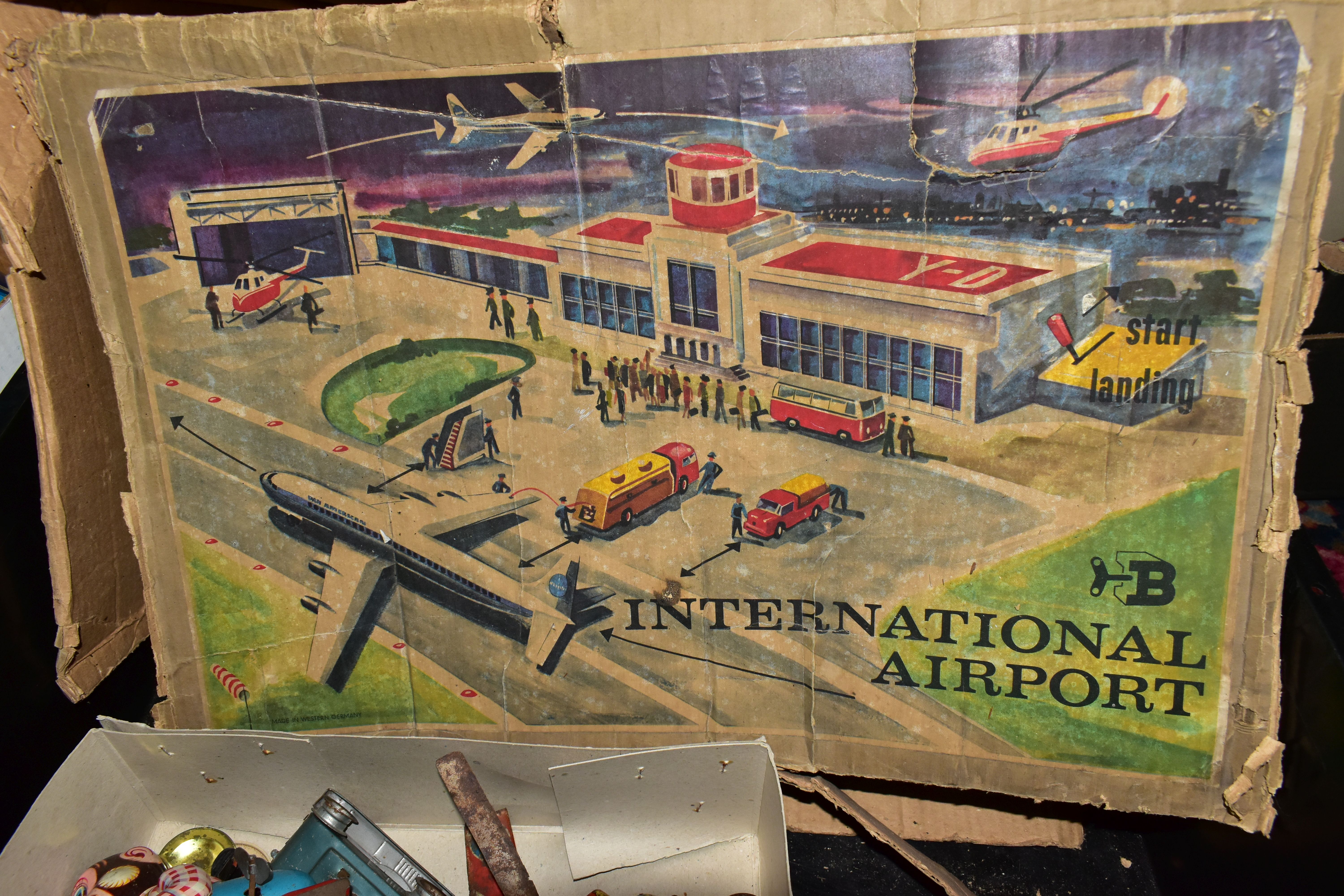 A BOXED B (WEST GERMANY) PLASTIC CLOCKWORK INTERNATIONAL AIRPORT, c.1960's, not tested, appears - Image 4 of 5