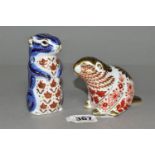 TWO ROYAL CROWN DERBY PAPERWEIGHTS, comprising Chipmunk height 10.5cm, and Beaver height 7.5cm, each