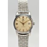 A GENTS 'OMEGA AUTOMATIC SEAMASTER' WRISTWATCH, automatic movement, round champagne dial signed '