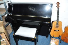 A YOUNG CHANG U-109 UPRIGHT PIANO in high gloss black finish Serial Number 1436134
