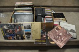 TWO TRAYS CONTAINING OVER ONE HUNDRED AND THIRTY LPs AND CDs including All things must Pass