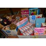 A QUANTITY OF ASSORTED VINTAGE DOLLS AND ACCESSORIES ETC., to include part used Sindy In Town cut-