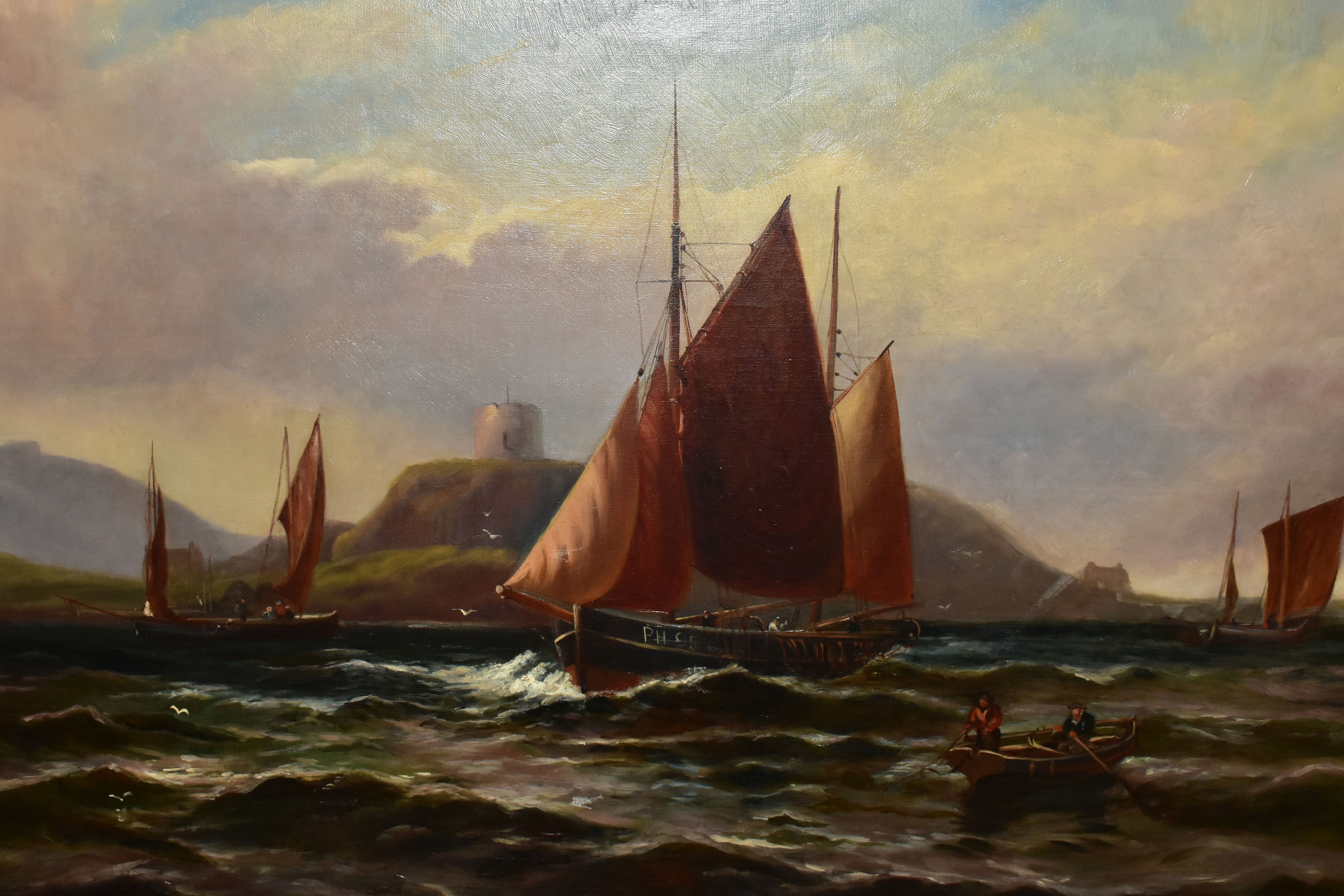 ATTRIBUTED TO GEORGE HENRY JENKINS (BRITISH 1843-1914) AN UNTITLED MARITIME SCENE, fishing boats - Image 2 of 4