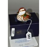 A ROYAL CROWN DERBY BOXED BAKEWELL DUCKLING PAPERWEIGHT, with a certificate of authenticity for an