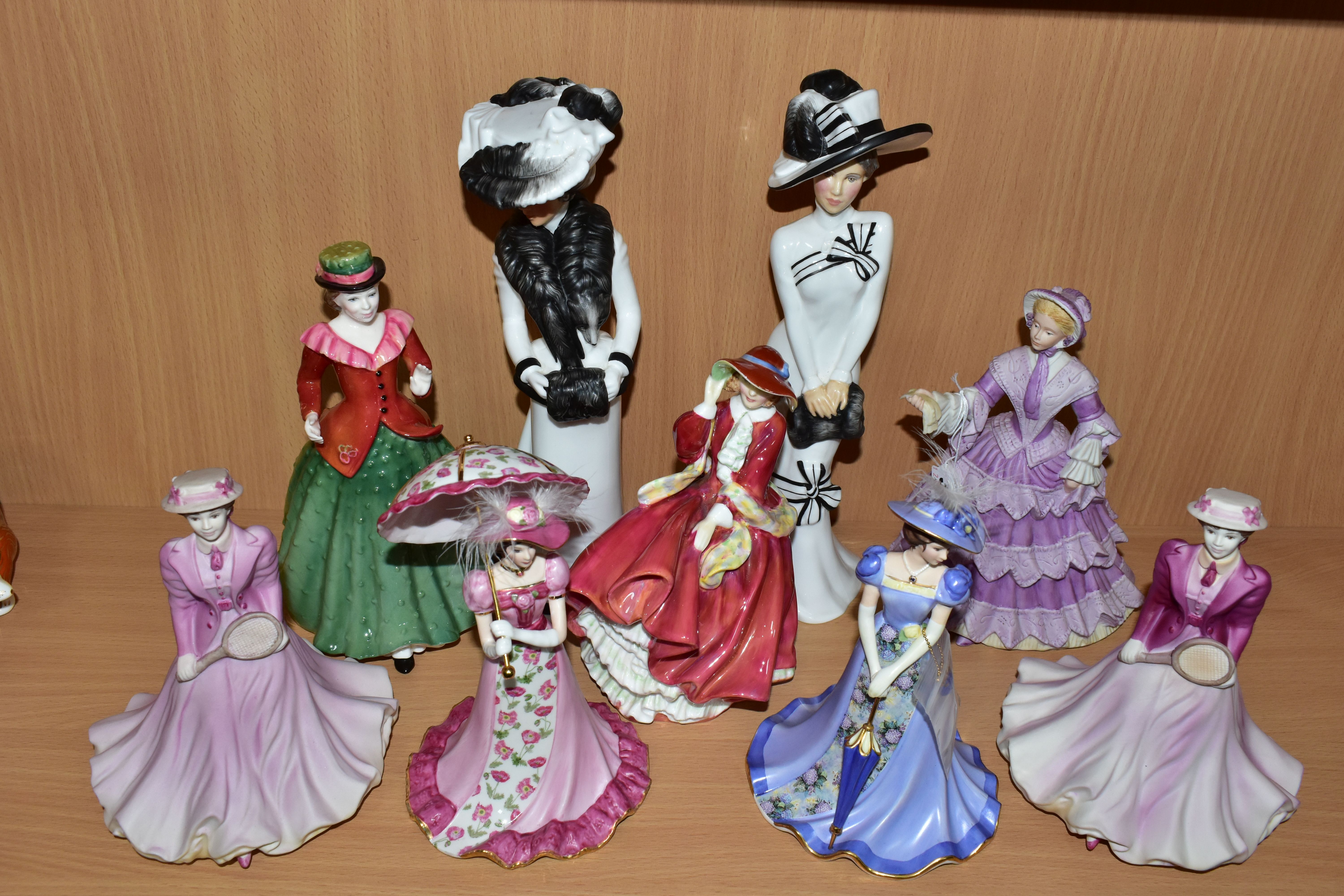 NINE FIGURINES, comprising a Wedgwood for Spink limited edition 'The Great Exhibition' figurine - Image 4 of 9