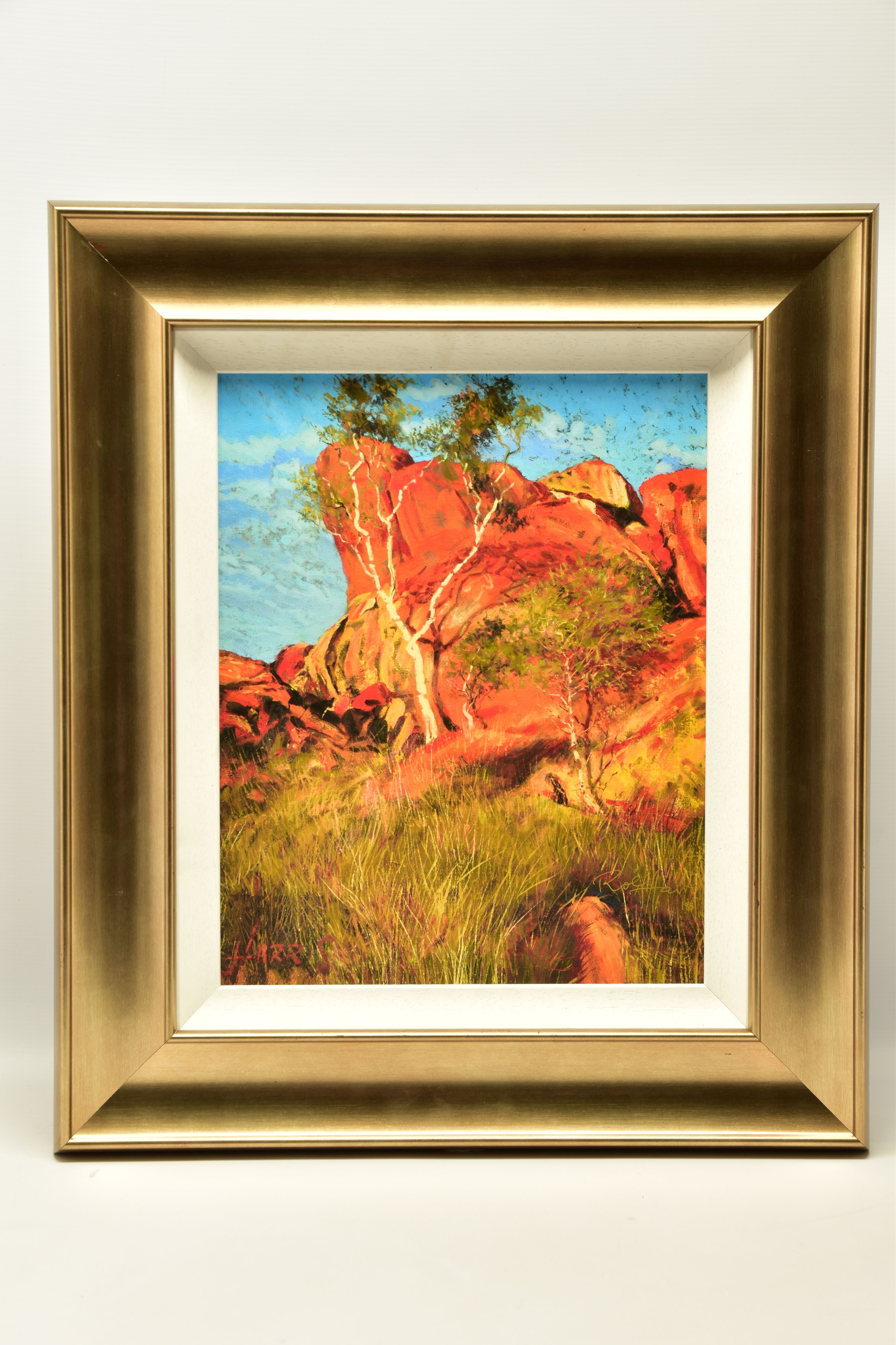 ROLF HARRIS (AUSTRALIAN 1930) 'SUN ON DEVIL'S MARBLES', a limited edition print of an Australian