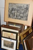 A SMALL GROUP OF PICTURES AND PRINTS ETC, to include a lithographic print after James Abbot McNeil