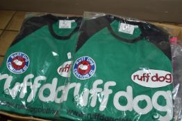 RUFF DOG T SHIRTS, one box containing twenty-six items, sizes 8 -16 -XL, various colours, packaged