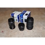 THREE OLYMPUS ZUIKO DIGITAL LENSES comprising of a 45mm f1.8 in box, an ED 40-150mm f4 in box and an