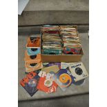 A TRAY CONTAINING OVER ONE HUNDRED AND EIGHTY 7in SINGLES from the 1960-90s including Prince, The