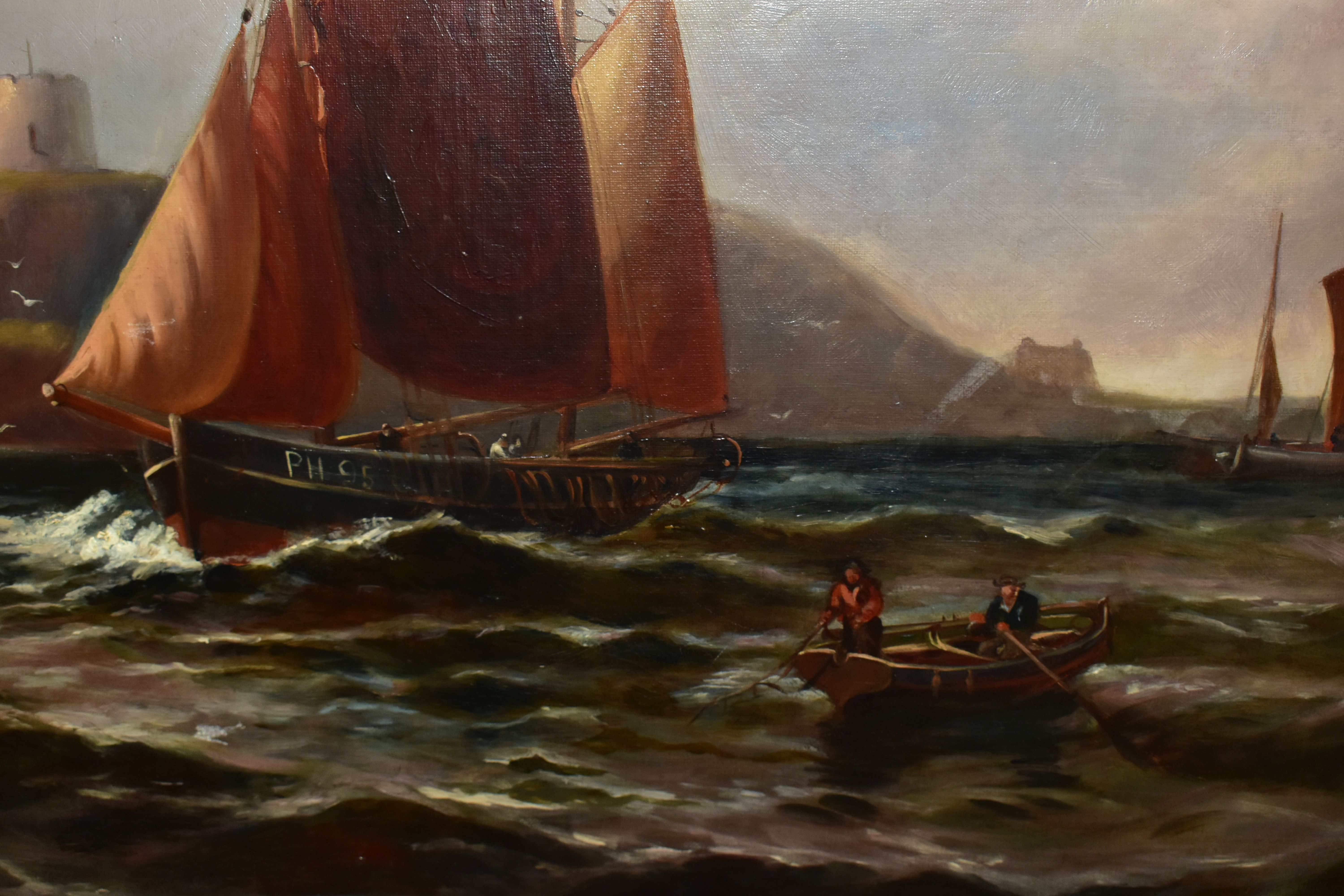 ATTRIBUTED TO GEORGE HENRY JENKINS (BRITISH 1843-1914) AN UNTITLED MARITIME SCENE, fishing boats - Image 3 of 4