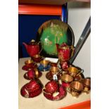 A COLLECTION OF CARLTON WARE, comprising a Rouge Royale colour spotted coffee set and assorted tea