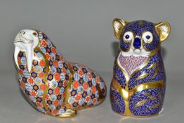TWO ROYAL CROWN DERBY PAPERWEIGHTS, comprising a 'Koala', height 11cm, date cypher 1989,
