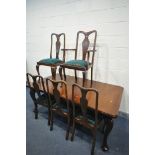 A VICTORIAN MAHOGANY WIND OUT DINING TABLE, with two additional leaves, on cabriole legs, extended