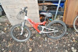 AN APOLLO AWESOME CHILDS BMX STYLE BIKE with front and rear suspension, 6 speed twist grip Shimano