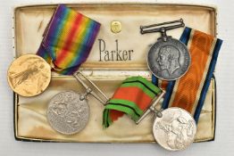 FOUR WORLD WAR MEDALS, to include a 1914-1919 Victory medal, assigned to 'J.82009 H.R.T.HENDERSON