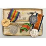 FOUR WORLD WAR MEDALS, to include a 1914-1919 Victory medal, assigned to 'J.82009 H.R.T.HENDERSON