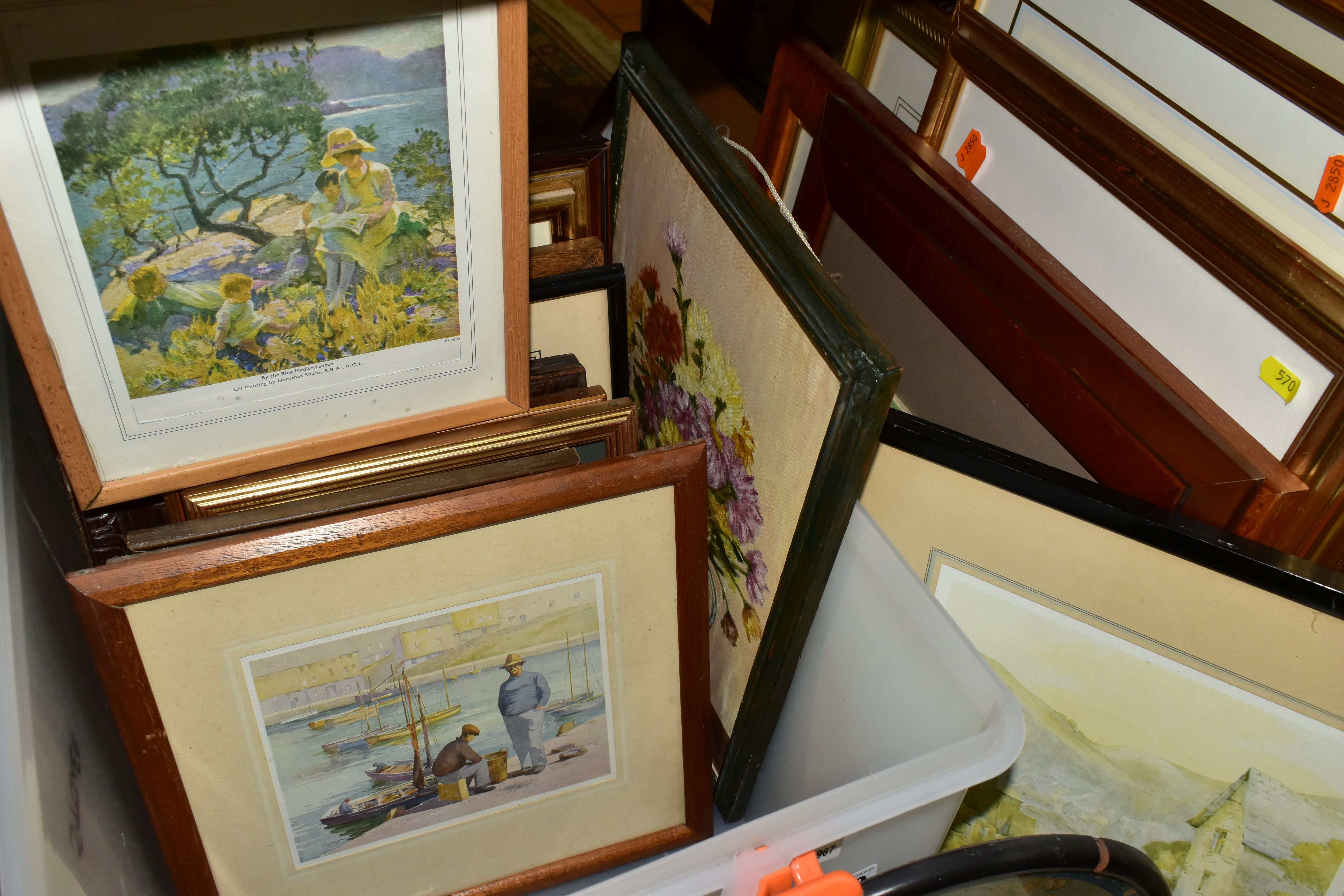 TWO BOXES AND LOOSE PICTURES AND PRINTS, to include a Charles William Adderton print 'Port Madoc', - Image 2 of 3