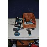 A MAKITA HP245D 18V DRILL with one battery( doesn't charge), charger, a DC18RC charger and one