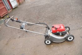 A HONDA HR1950 SELF PROPELLED PETROL LAWN MOWER ( engine pulls freely and starts)