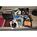 TWO CASES CONTAINING SIXTY LPs, 12in AND 7in SINGLES including Abbey Road ( 1st Pressing) and Love